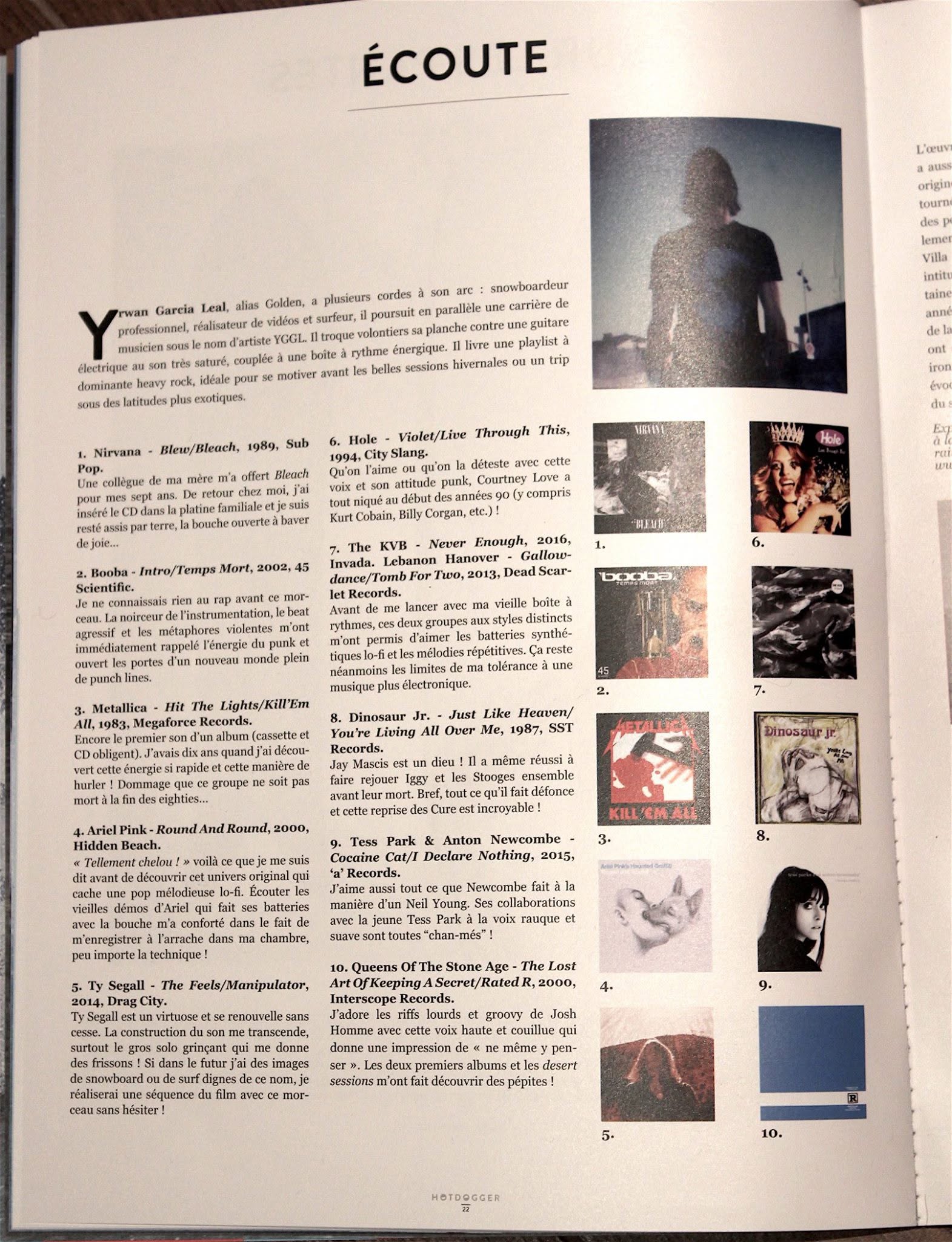 Hotdogger Magazine YGGL playlist and interview